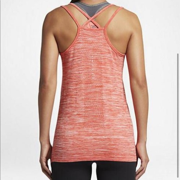 Nike Dri-Fit Strappy Orange Knit Running Tank Top - Picture 2 of 15